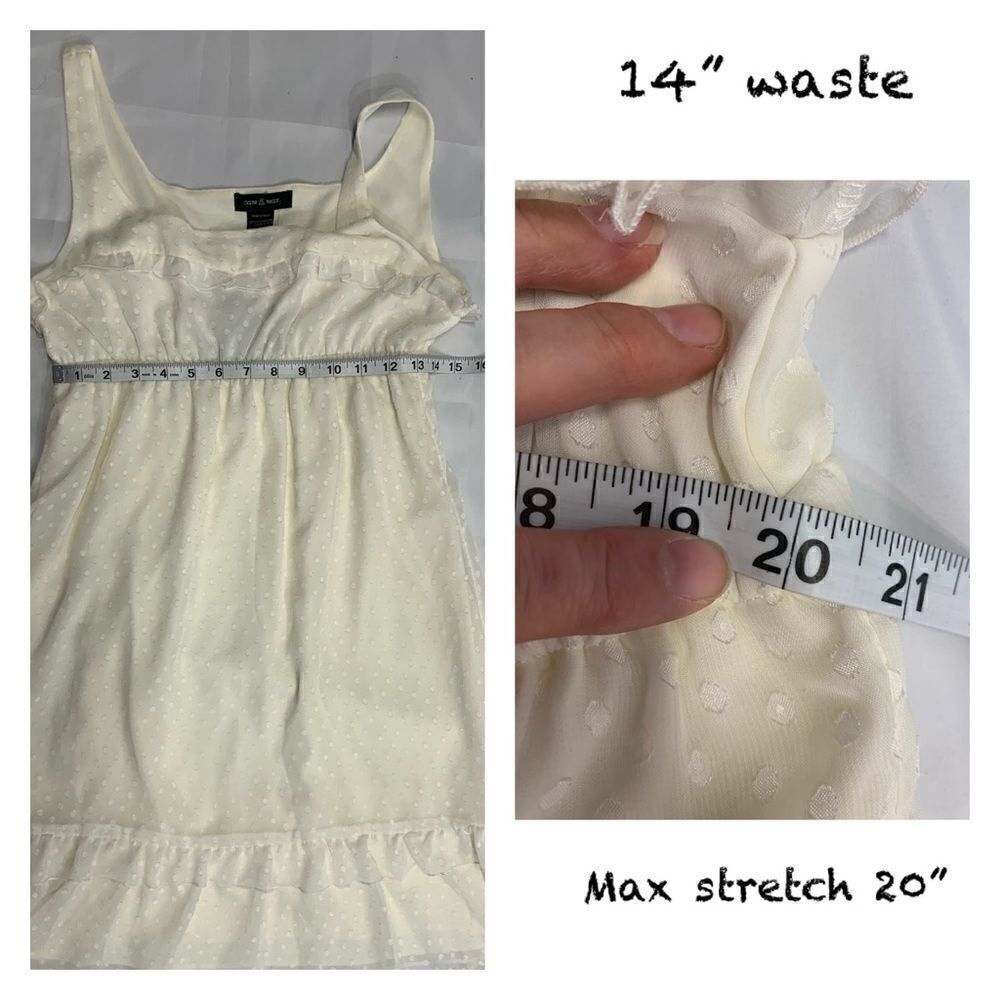 NWT SAM&MAX OFF WHITE SHEER POKADOT DRESS - Picture 6 of 11